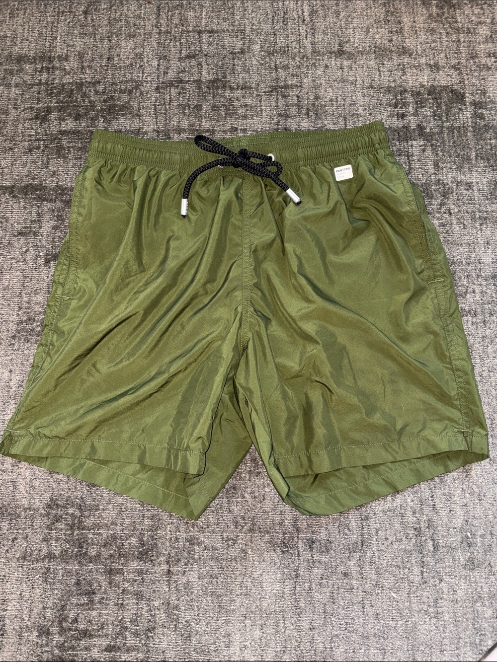 MC2 Saint Barth Pantone Olive Green Swim Trunks with Black Drawstring